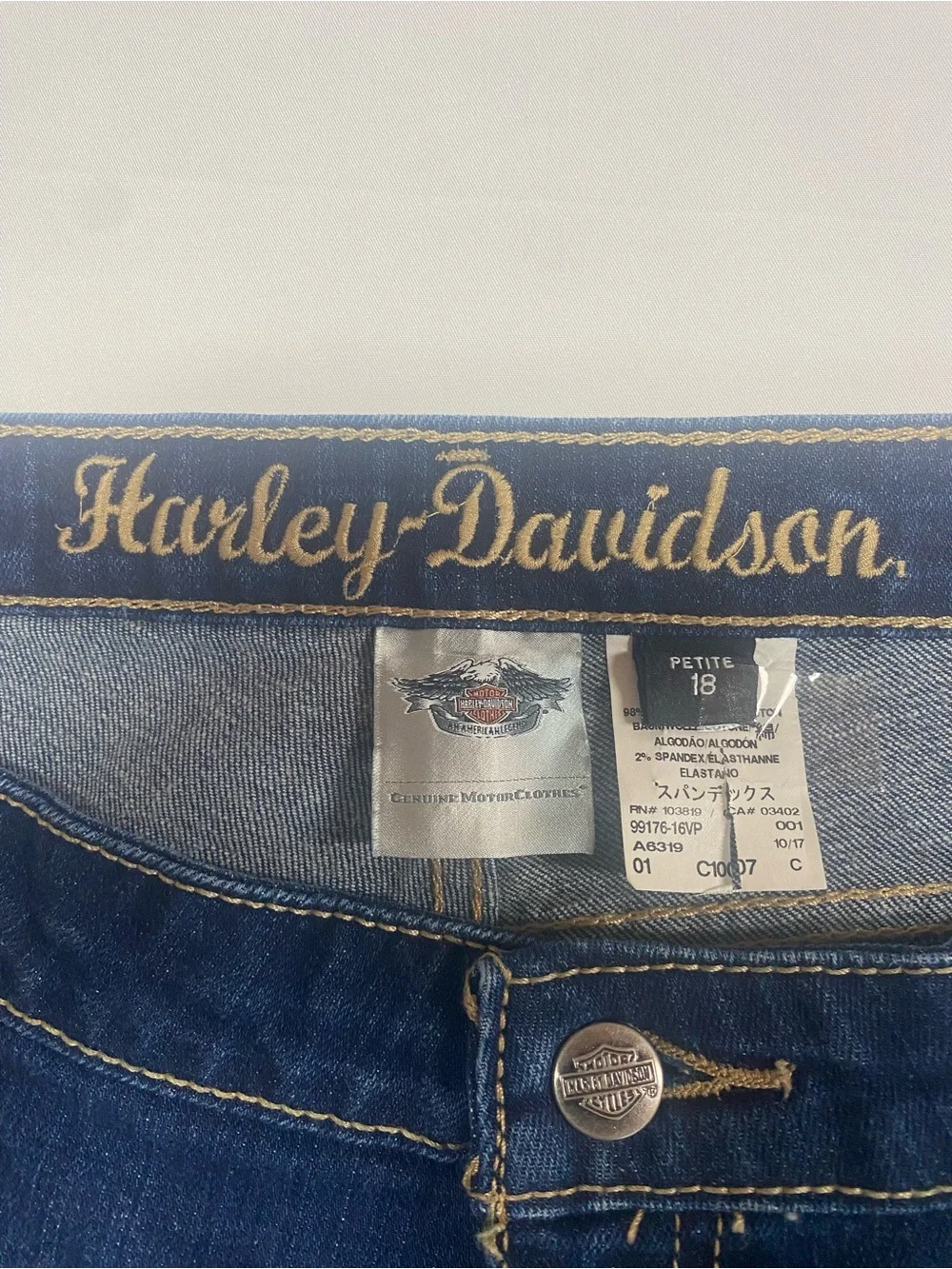 Harley-Davidson Women's Dark Indigo Boot Cut Jeans Size 18P